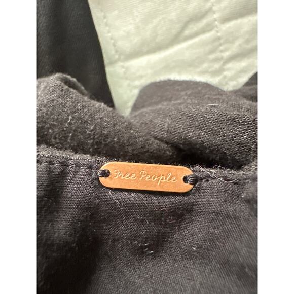 FREE PEOPLE Womens Dress Black Vintage Summer Midi Tie Front Whimsigoth *XS - Picture 6 of 12